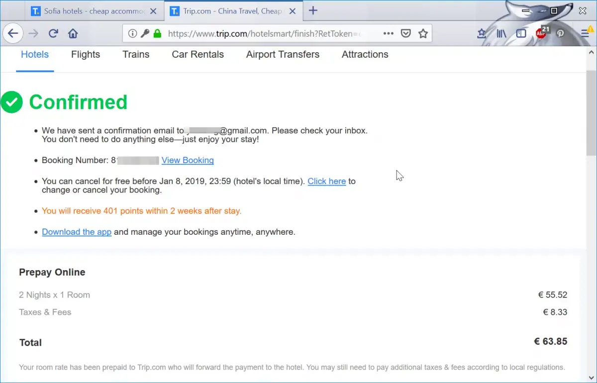 Hotel confirmation. Trip.com. Reserver Hotel confirmation Francais. Трип сайт отель