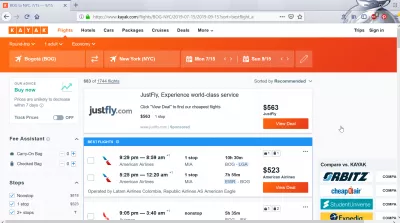 Квитки на літак Нью-Йорк - Богота : Квитки авіакомпанії Kayak на рейси з Нью-Йорк Нью-Йорк до Богота США