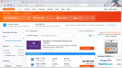 Comparação de vôos entre Bogotá e Paris : Caiaque 4060050COP