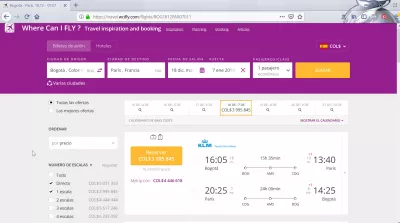 Bogota to Paris flight comparison : Where Can I FLY? 3995845COP