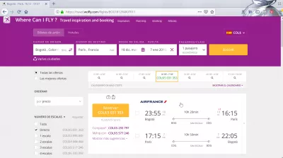 Bogota to Paris flight comparison : Where Can I FLY? flight 5031353COP