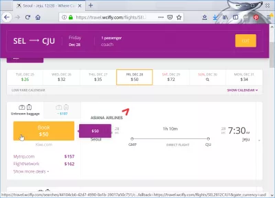 Mga murang flight mula sa Seoul patungo sa Jeju : Airfare Seoul sa Jeju 50 $ na may Asiana Airlines