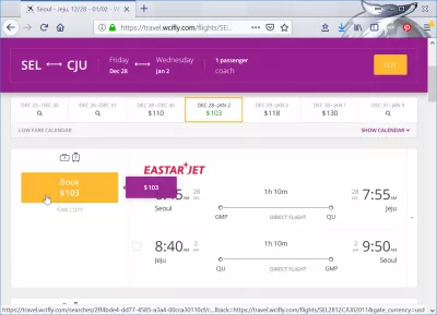 Cheap flights from Seoul to Jeju : Round trip Seoul to Jeju 103$ with Eastarjet