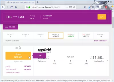 Lidojumi no Kartahena, Kolumbija uz Oklenda, Jaunzēlande : Wcifly lidojumi Cartagena uz Losandželosu par 468 $