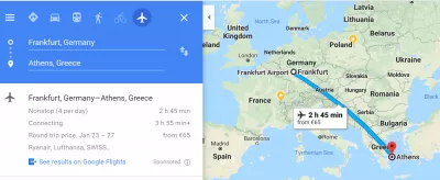 Frankfurt to Athens flights : Athens Frankfurt flight time