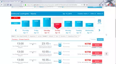 Los Angeles to Manila flights : ChinaSouthern Manila Los Angeles layover flights