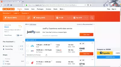 Перельоти Мадрид - Пекін : Квитки авіакомпанії Kayak на рейси з Пекін до Мадрид Іспанія