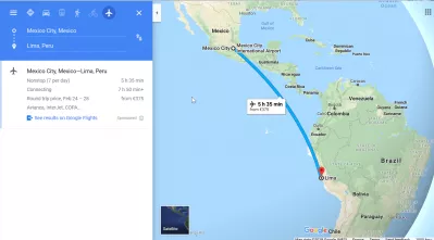 メキシコシティ発リマ行きの便 : リマメキシコシティ飛行時間
