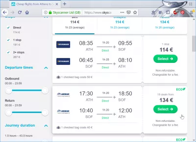 Penerbangan murah dari Sofia ke Athena : Skyscanner penerbangan Sofia Athens