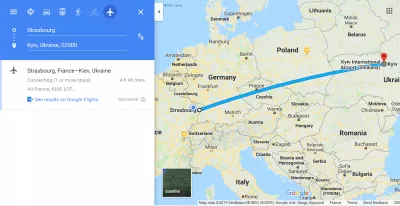 Strasbourg til Kiev flyreiser : Kiev Strasbourg flyetid