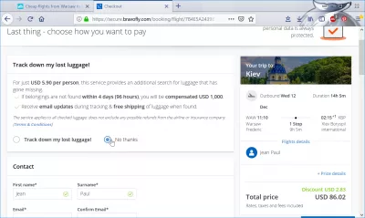 Bravofly review : Bravofly baggage travel insurance