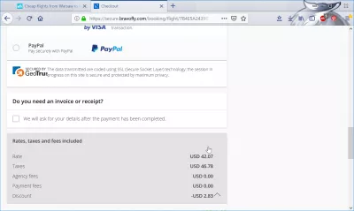 Bravofly review : Bravofly payment detail