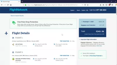 Je li mrežna stranica za rezervaciju letova putem leta (Flight Network)? Flightnetwork recenzije : Avioni Almaty do Odessa preko Kijeva