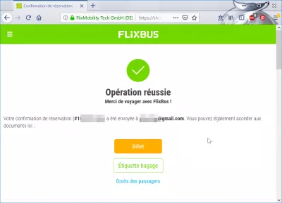 Flixbus booking review : Booking successful