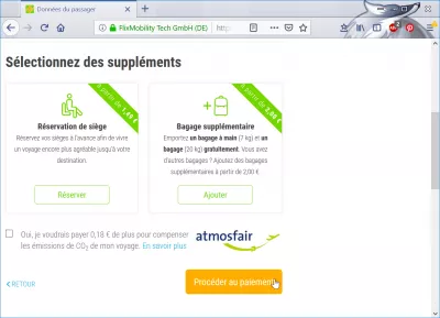 Преглед на резервацията на Flixbus : Резервация на място и допълнителен багаж