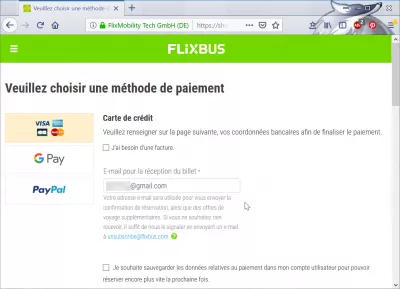 Flixbus bookinganmeldelse : Betalingsmetoder