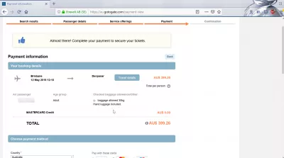 GoToGate review: is GoToGate flights booking legit? : Payment and billing details