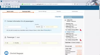 GoToGate review: is GoToGate flights booking legit? : Entering passenger information