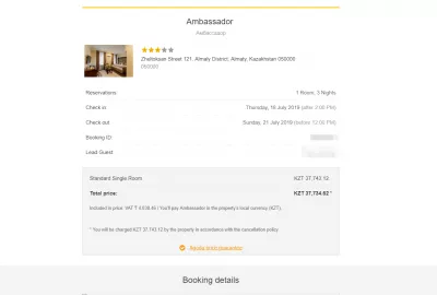 Kuinka hyvä on hotellivaraus Agodan kanssa? : Agodan varausvahvistus email