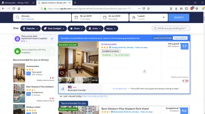 Sa e mirë është prenotimi i hotelit me Agoda? : Rezultati i kërkimit të rezervimit të hotelit Agoda