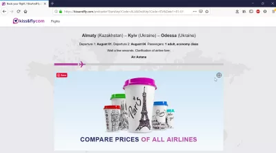 Kiss And Fly review of a flight booking : Redirection to KissAndFly website