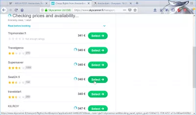 Secret Flying error fare : Selecting another partner at 345€