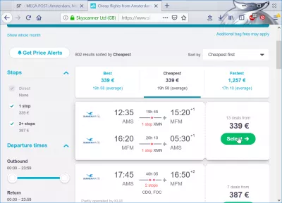 Tajné letové chyby : Rovnaký let na 339 € na Skyscanner fi