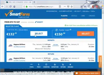 Smartfares Flights Booking Review : Cheap flight found