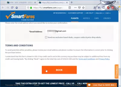 Smartfares Flights Booking Review : Terms and conditions