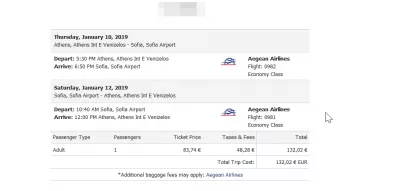 Smartfares Flights Booking Review : Flight details and price