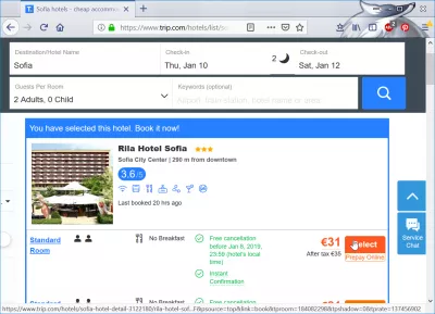 Trip.com hotel booking review : Hotel selection with free cancellation and instant confirmation