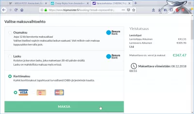 Ang pagsusuri sa paglalakbay sa Tripmonster.fi pagsusuri : Ang presyo ay nadagdagan ng 7 euro sa check-out