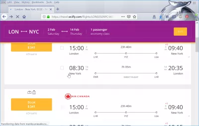 Hvor kan jeg fly? Reis inspirasjon og booking vurdering : Flight resultater detalj