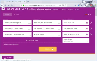 Where Can I FLY? Travel inspiration and booking review : Multi city flight search form